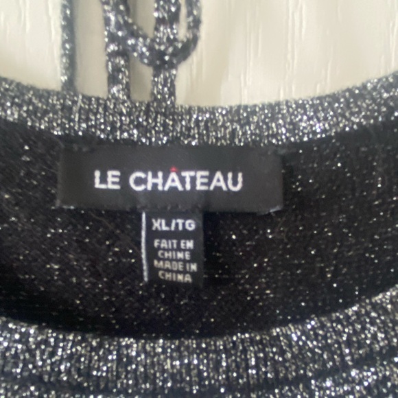 LA CHATEAU - Black Sparkle w/ Silver Bling Detail, Uneven Hem Line - Picture 11 of 11
